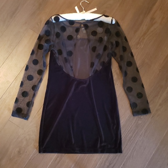 BCBGeneration black mesh sleeve cocktail dress - Picture 2 of 2